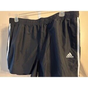 Women Adidas Black White Stripes Energy Running Short Pull On Classic 2XL Sporty
